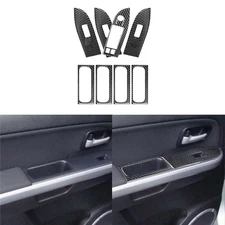9Pcs Carbon Fiber Window Lift Switch Panel Cover For Suzuki Grand Vitara 2006-13