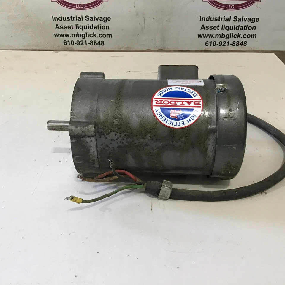 Baldor VM3545 Three Phase Industrial Motor 5/8" Keyed Shaft 1HP 3450RPM 208-2... - Image 3 of 4