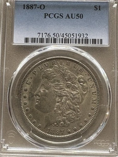 1887 O PCGS $1 Morgan Dollar AU 50