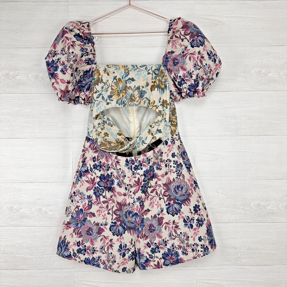 Otoño Adeigbo Liadan Bebé Muñeca Mameluco Talla 10 Púrpura Floral Manga Abullonada Casa de Campo Foto 3 de 4