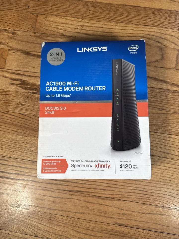 Linksys AC1900 Dual-Band Wi-Fi Router 300mbps - CG7500 Docsis 3.0 - Image 2 of 4
