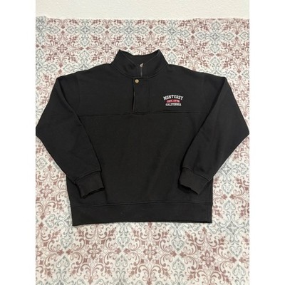 Crazy Apparel Monterey California Quarter Zip Sweatshirt Black Mens Large L