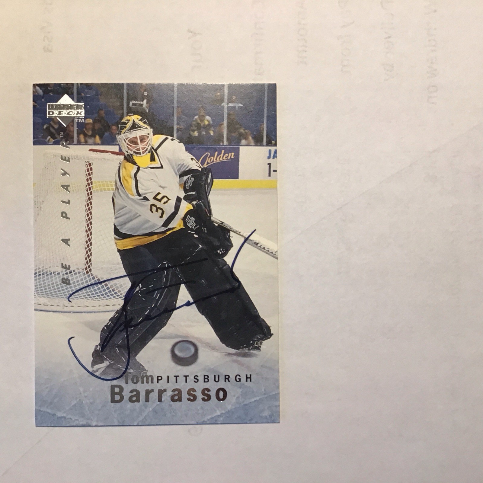 1995-96 Upper Deck Be a Player Auto Tom Barrasso #S124 Auto 