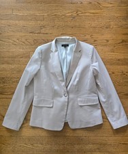 Ann Taylor Jacket Women s 12 Beige Blazer Long Sleeves Ponte Career Preppy