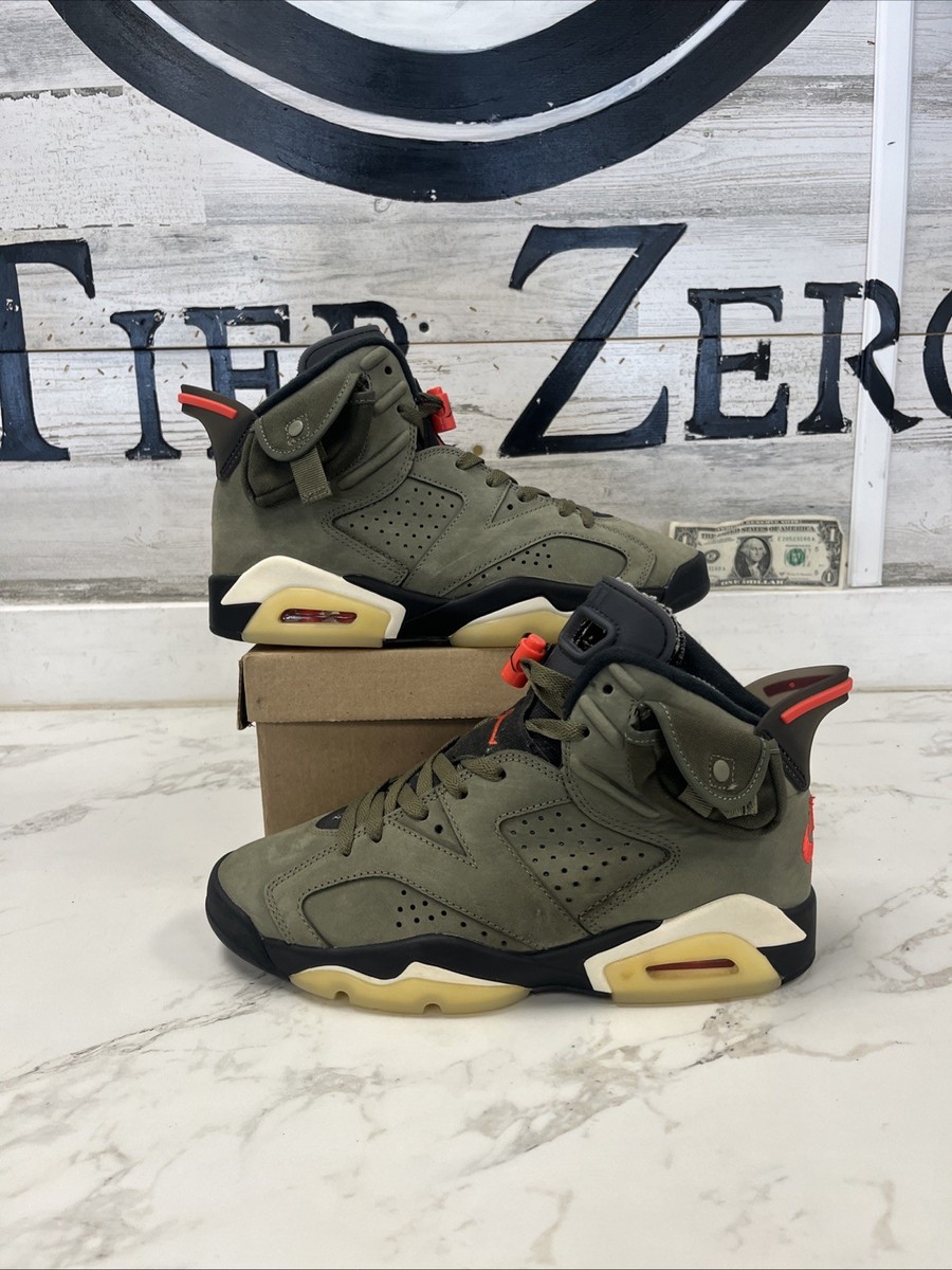 Size 7 - Jordan 6 Retro x Travis Scott Mid Olive