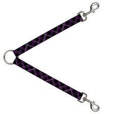 Dog Leash Splitter Plaid Black/Purple/Gray