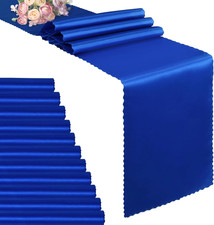 12 Pack Satin Table Runners - 12 X 108 Inches Long, Royal Blue Table Runners for