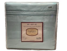Mellanni Fine Linens King Size Luxury Linens Deep Pockets, Light Blue Easy Care