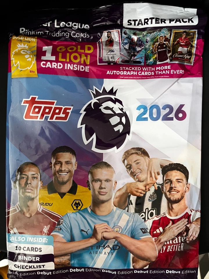 CLASSEUR EMPTY CLASSEUR BINDER TOPPS PREMIER LEAGUE 2026 3 LIMITED + 1 PACKET - Photo 1/2
