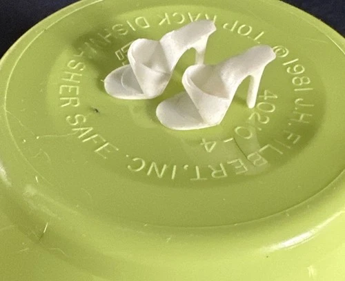 Vintage Barbie Heels Open Toe Shoes Mules Pair White High Heels Accessory Korea