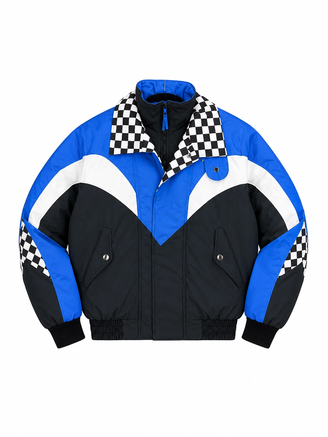 Vintage 80s 90s Colorblock Ski Jacket Puffer Blue Black White Checkered Large Co
Opens in a new wind