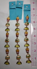 Hildie Jo Metal Beads Fast Food Enameled Metal Bead Strands Lot of 3 - NEW!