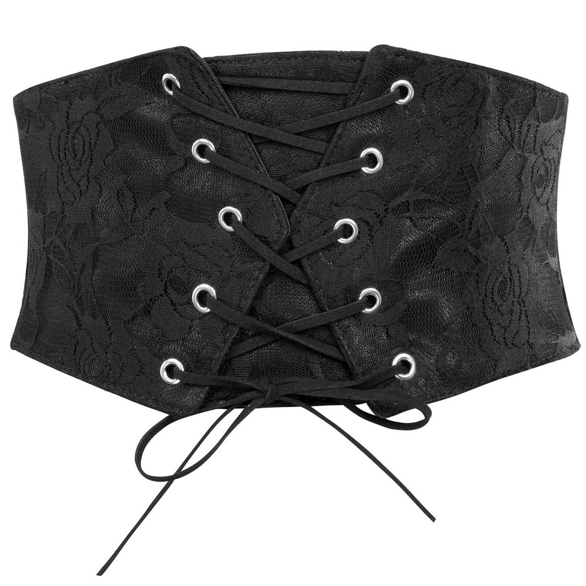 Women Elastic Wide Waist Belt Lace-up Tied Waspie Corset 