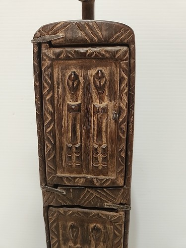 Dogon Wooden Mali African Tribal Medicine Cabinet Hand Carved 44cm (F2) - Picture 5 of 11