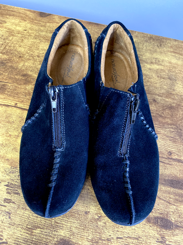 Natural Soul by Naturalizer Damenschuhe 6,5 Slipper schwarz Wildleder Reißverschluss - Bild 11 von 14