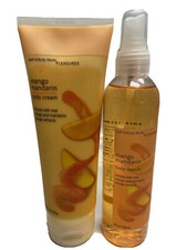 BATH BODY WORKS PLEASURES MANGO MANDARIN SPRAY AND BODY CREAM 8oz EACH
