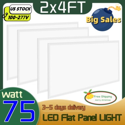 4 Pack 2x4 LED Panel Light 5000K Daylight White Ceiling Flat Panel Lamp 110-277V