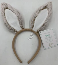 Pottery Barn Kids Faux Fur Easter Bunny Ears Headband Taupe 10.5" Long #H681V
