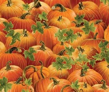Harvest Festival, Harvest Pumpkins Fabric Cotton  1yd x 44" BTY  So Pretty FastSh