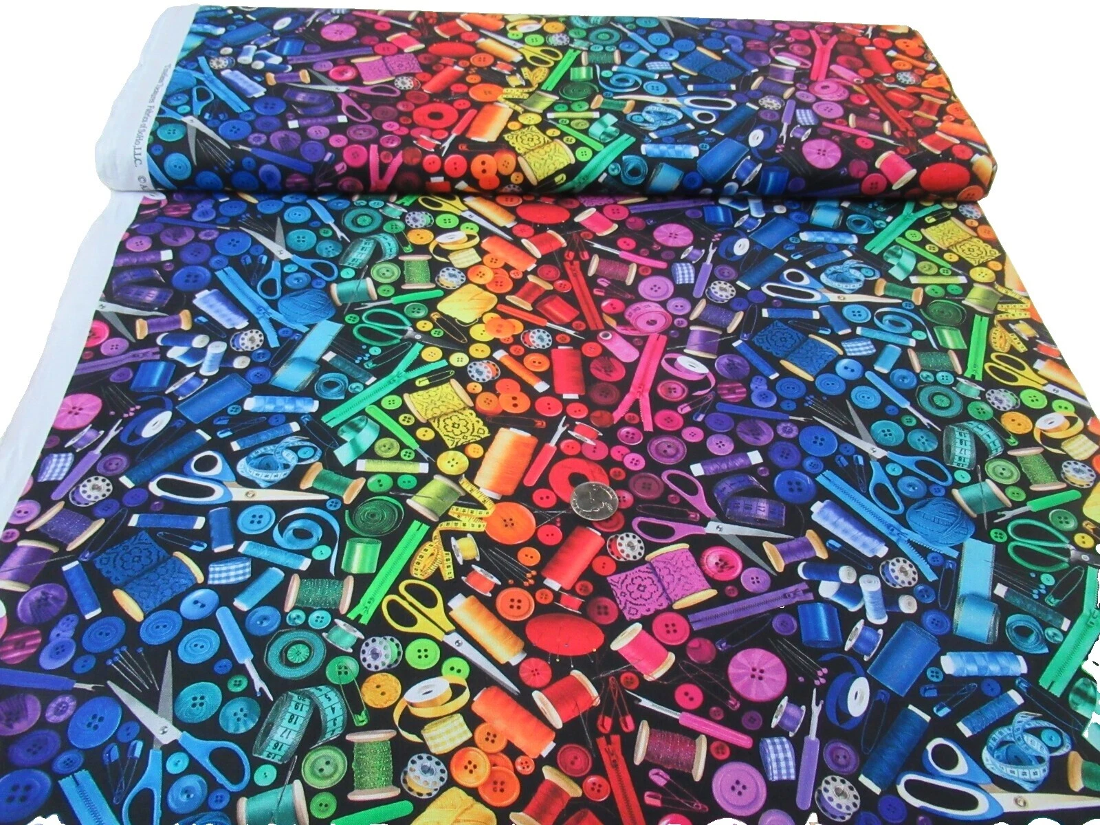 Géneros artesanales Negro Costura Timeless Treasures