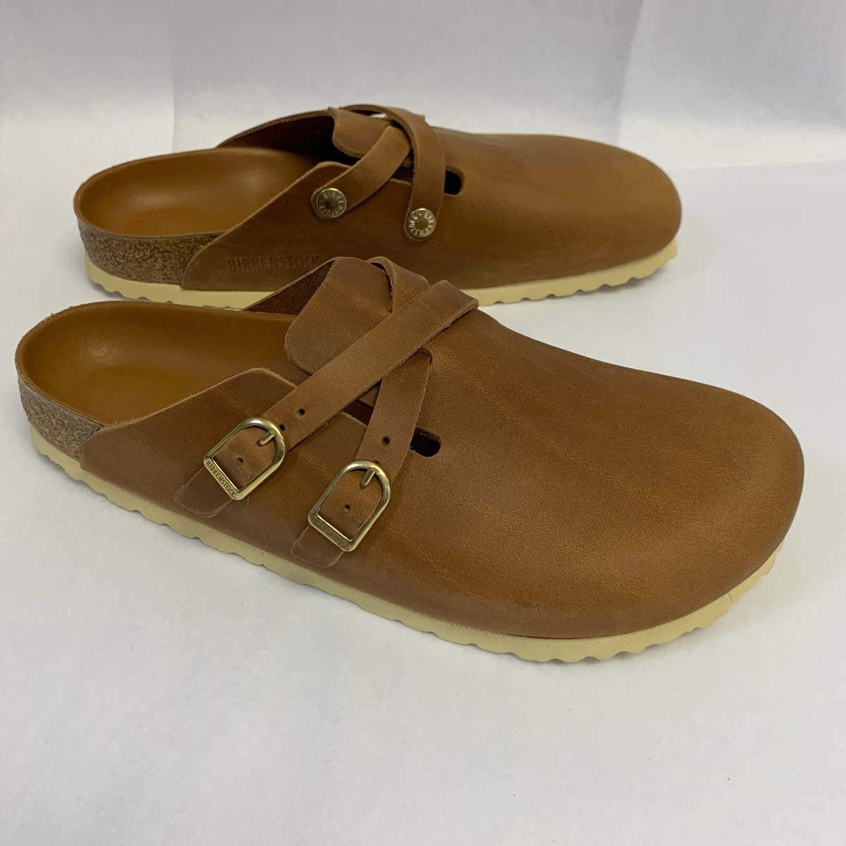Birkenstock New w/o Box Blair Cognac Waxy Leather Exquisite