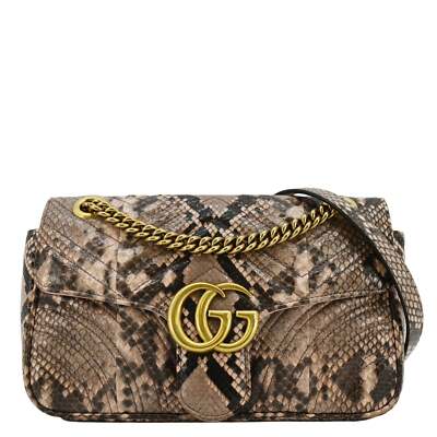 GUCCI GG Marmont Print Leather Crossbody Bag Brown 443497 | eBay