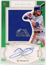 Bo Bichette 2020 Topps Definitive Collection Green Rookie Patch Auto 23/25