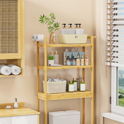 Holzregal über der Waschmaschine Wäsche-Organizer Ablageregal über der Toilette - Bild 4 von 13