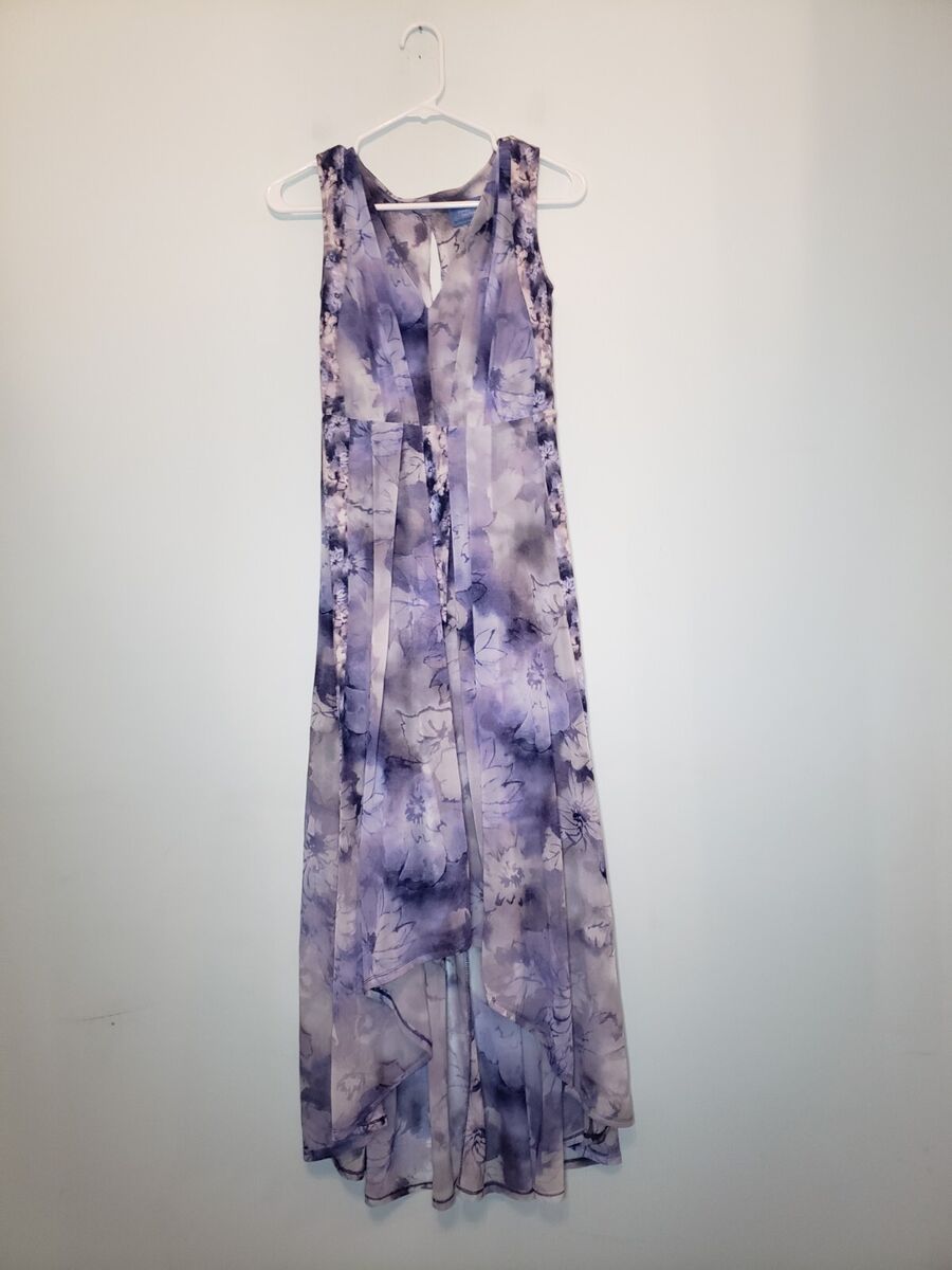 Simply Vera Vera Wang Womens XS Hi Low Dress Purple Floral Simply Vera Vera Wang Womens XS Hi Low Dress Purple Floral