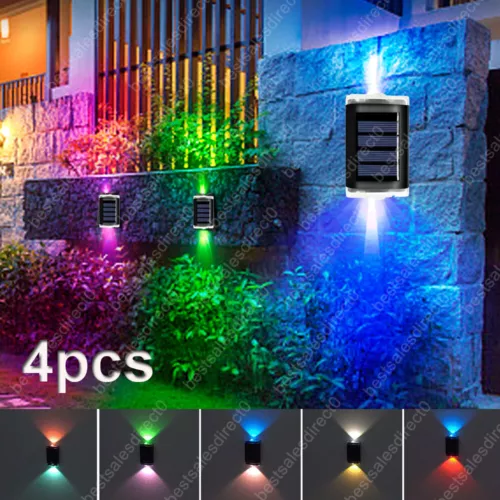 4x SUPER BRIGHT SOLAR POWERED DOOR FENCE WALL LIGHTS LED OUTDOOR GARDEN LAMP - Bild 2 von 19