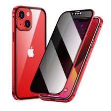 Magnetic Privacy Double Glass Case For iPhone 17 16 15 14 13 Pro Max 360 Cover
