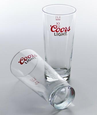 2 x Coors Light Bier Brauerei Becher Tumbler 0,3l Schriftdruck rot grau  7903