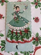 Darling New LuRay “HOLIDAY SUSIE ” Hankie Card ~ Mailable Handkerchief Keepsake!