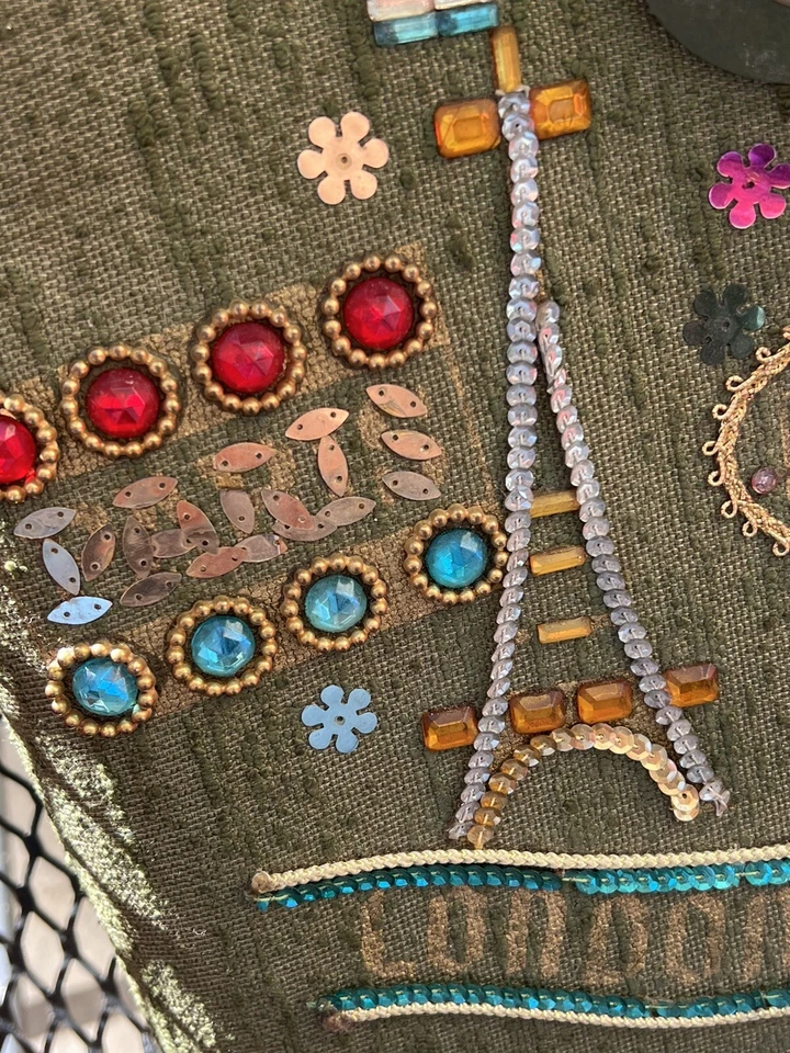 ¿Enid Collins? Bolso de mano Paris decorado vintage 1963 RARO Foto 2 de 4