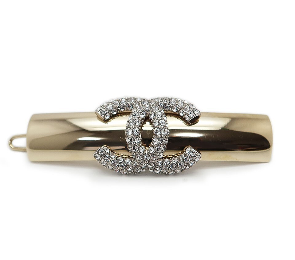 CHANEL B21C Rhinestone COCO Mark Barrette Hair Clip Clear X CHANEL B21C Rhinestone COCO Mark Barrette Hair Clip Clear X