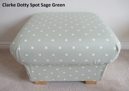 Clarke Fabric Footstools Pouffes Footstalls Accent Seagulls Coastal Floral Ochre - Picture 25 of 45