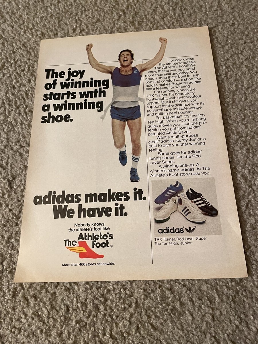 1980 ADIDAS TRX TRAINER ROD LAVER SUPER TOP TEN HIGH Shoes Poster