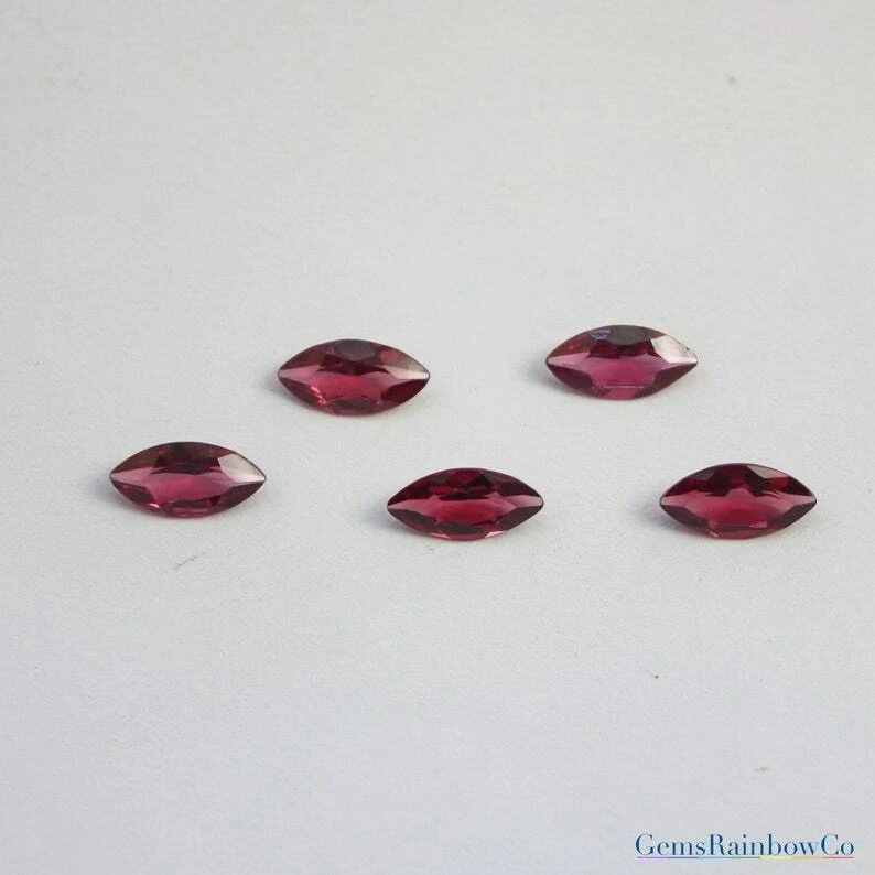 Granate Natural Frambuesa Rojo Rodolita Granate Corte Marquesa 10X5 mm Calidad AAA Foto 4 de 4