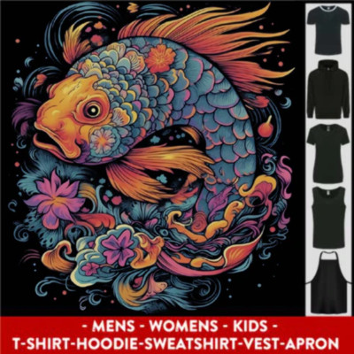 Psychedelic Koi Karpfen Fisch Herren Damen Kinder Unisex