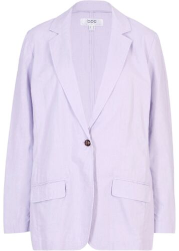 Neu Leichter Long-Blazer mit Leinen Loose Fit Gr. 44 Hellviolett Damenblazer
