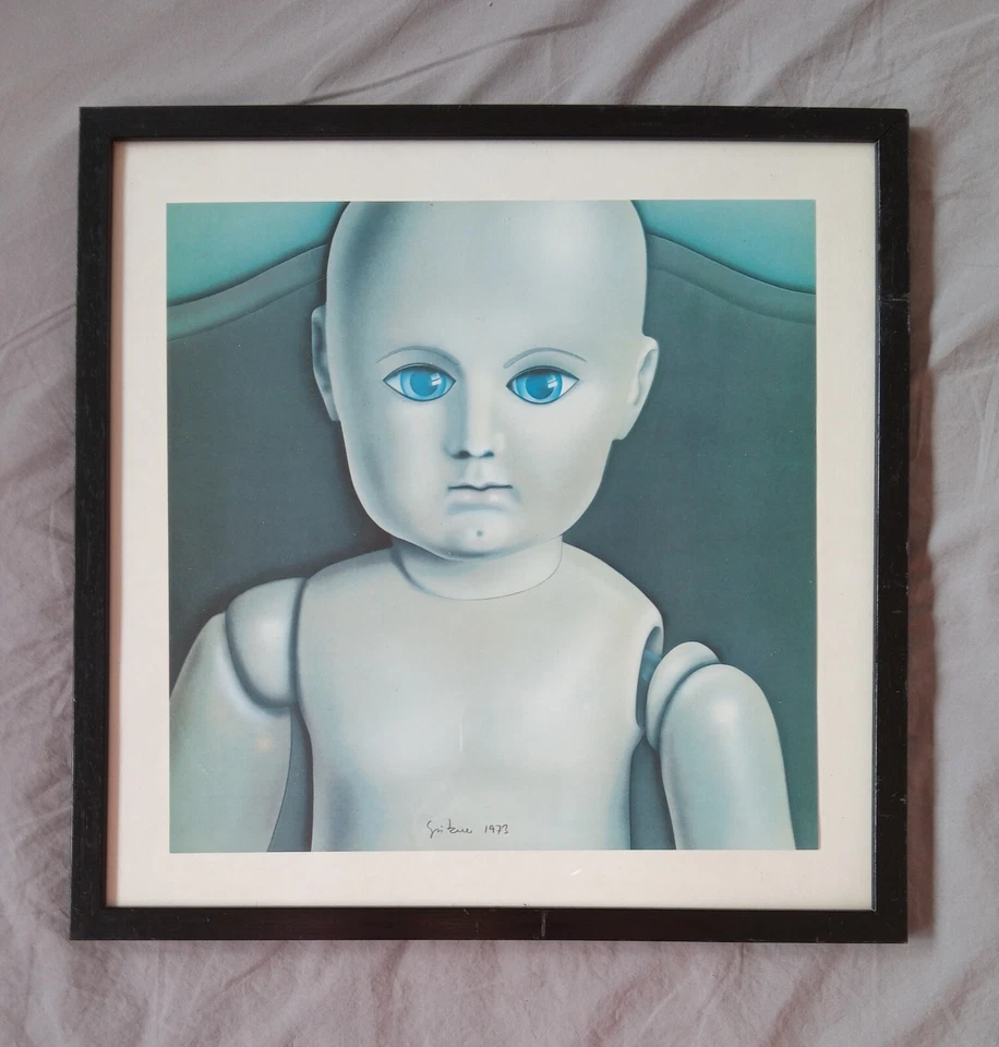 Kunstdruck Günter Gritzner signiert, datiert 1973, Puppe, Junge, Mädchen - Bild 3 von 4