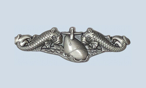 SSN 688 Los Angeles Class Enlisted Dolphins Navy Submarine Oxidized Badge - Picture 1 of 1