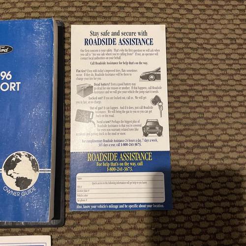 96 1996 Ford Escort Owners Manual Operators Guide Book Booklet Inserts OEM - Zdjęcie 5 z 7