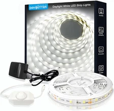White LED Strip Light, 20 Ft Dimmable Bright Rope Lighting, 6500K 24V Strips, 36