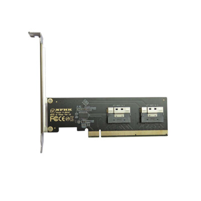 PCIe 4.0 X16 to Dual 2Ports SFF-8654 8i Slimline SAS Adapter Converter Card 