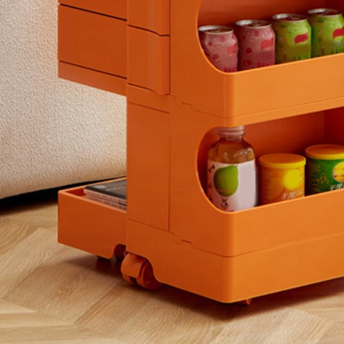 Portable 2 Tier Bedside Cabinet Storage Cabinet 360° Rotating Small Coffee Table - Picture 3 of 8