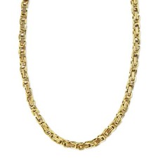 K&ouml;nigs Kette Edelstahl Byzantiner Panzerkette Armband Herren 9 mm 17 cm Gold