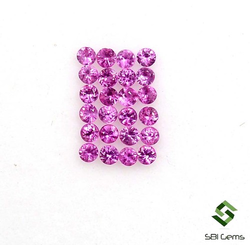 Natural Ruby Round Diamond Cut 1.30 To 1.40 mm Lot 24 Pcs Loose Gems 0.40 Cts - Picture 2 of 4