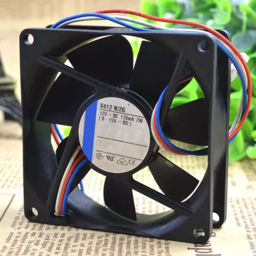 1PCS EBMPAPS 80X80X25MM 8CM TYP 8412 N/2G 3-wire 12V 2W High end equipment fan