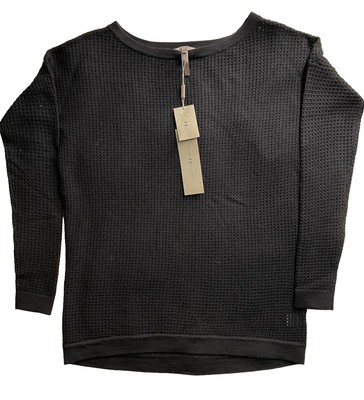 HALSTON HERITAGE Damen 100% Pullover Pulli Wolle Häkel - Schwarz. XS (UVP 225 !!)